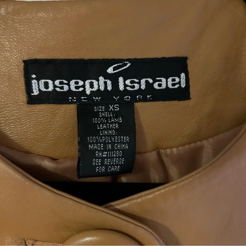 Joseph Israel New York Camel Lamb Leather Swing Jacket – XS